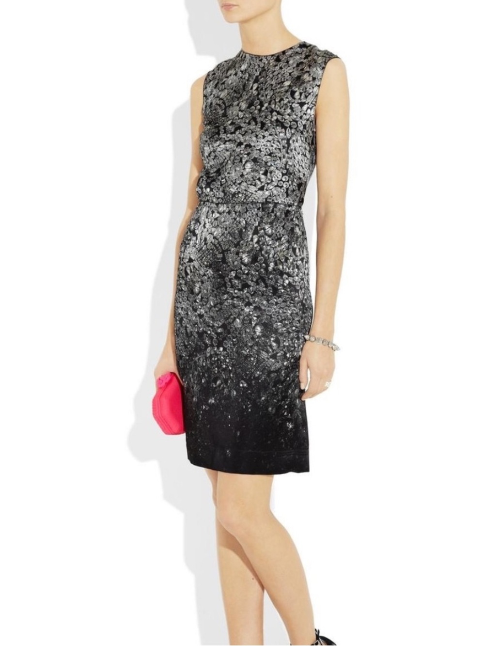 Lanvin Diamond Print Silk Blend Dress 8